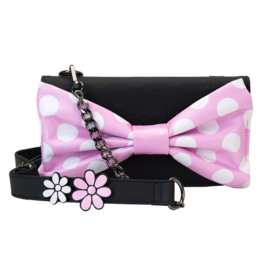 Loungefly Minnie Mouse Floral Rock The Dots Clutch Crossbody Bag