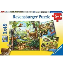 Ravensburger Forest/Zoo/Domestic Animals Puzzle 3 x 49pc