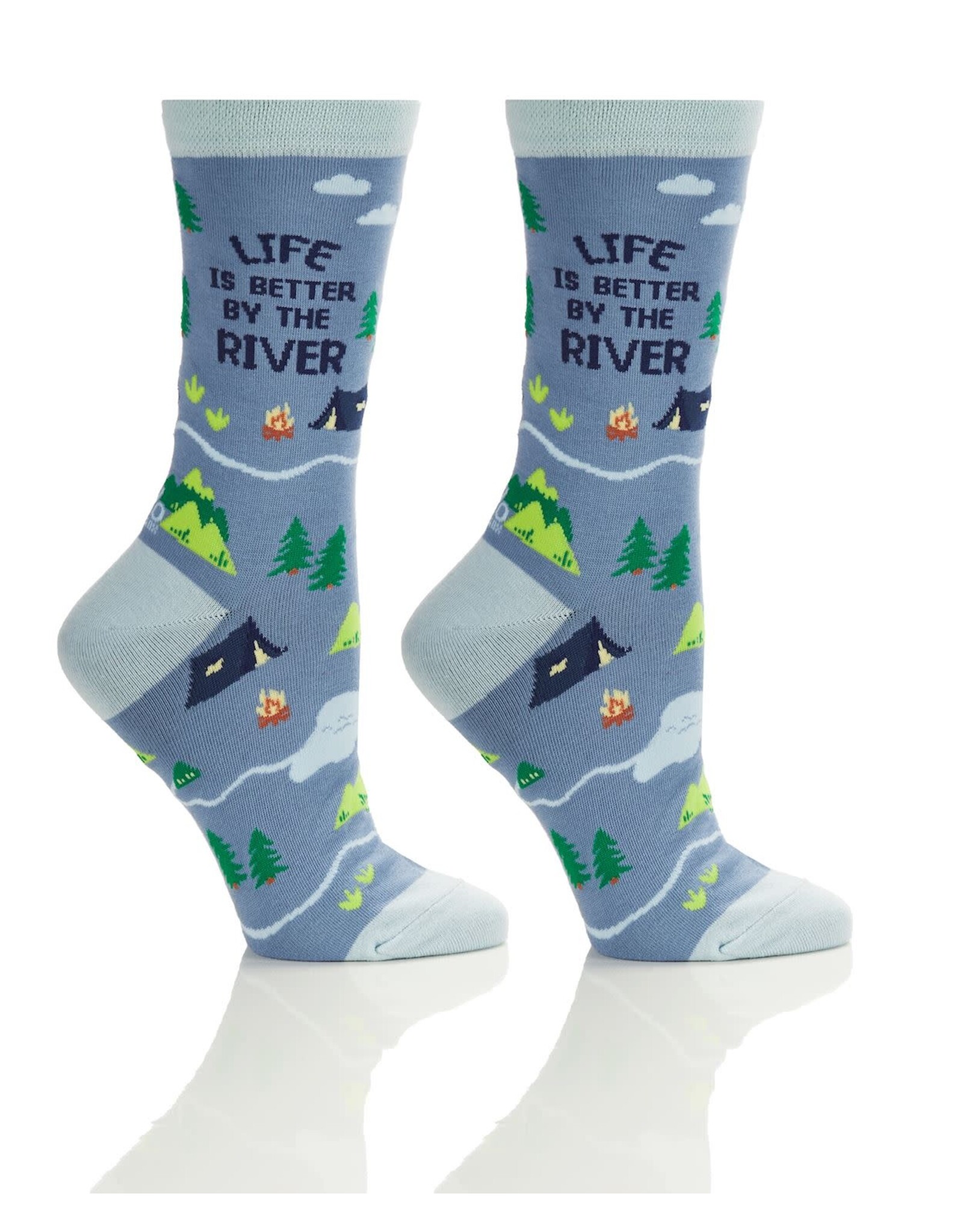 GiftCraft Women's Crew Socks, Life is Better By The River