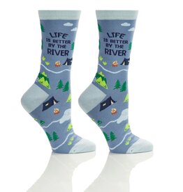 GiftCraft Women's Crew Socks, Life is Better By The River