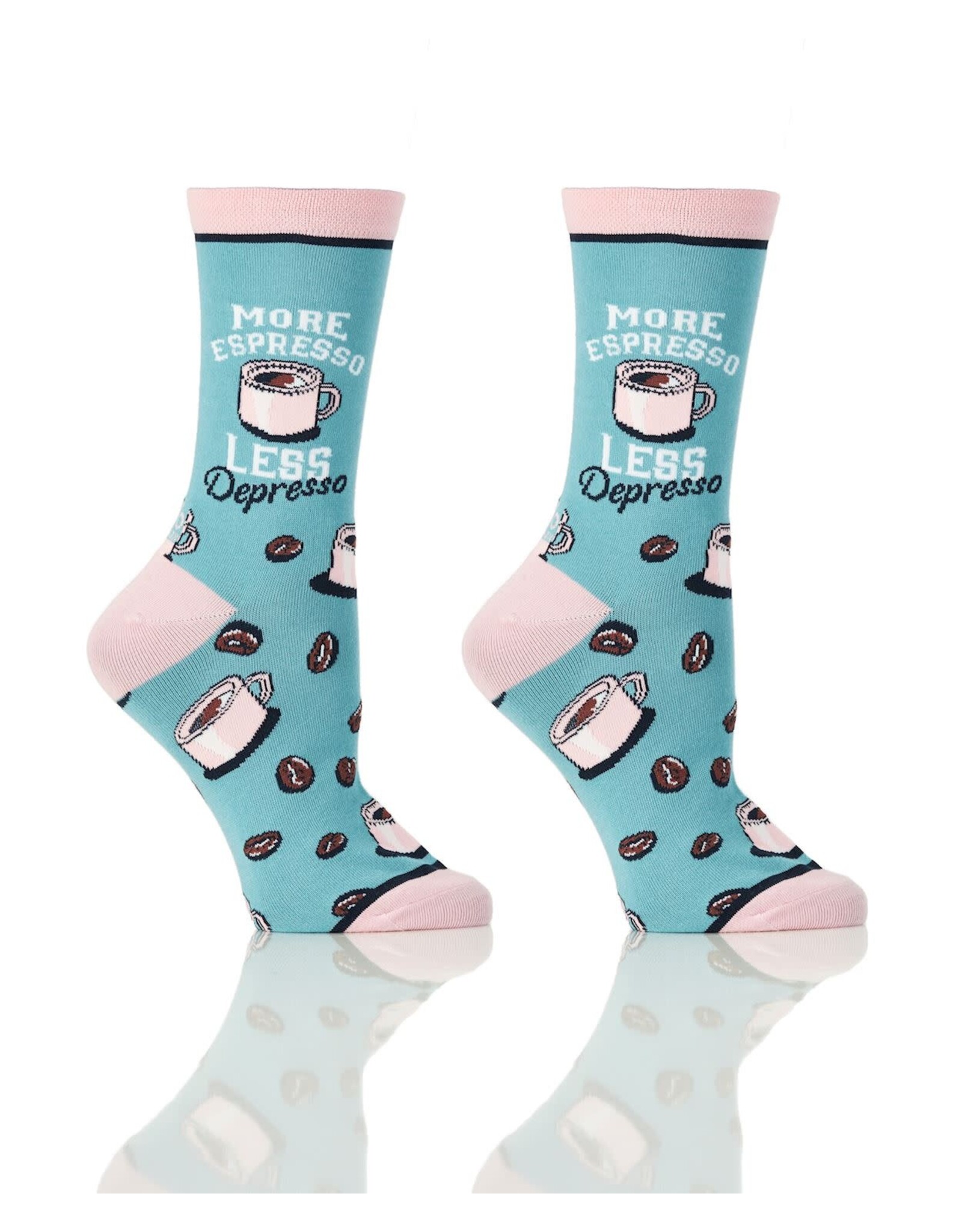 GiftCraft Women's Crew Socks, More Espresso Less Depresso