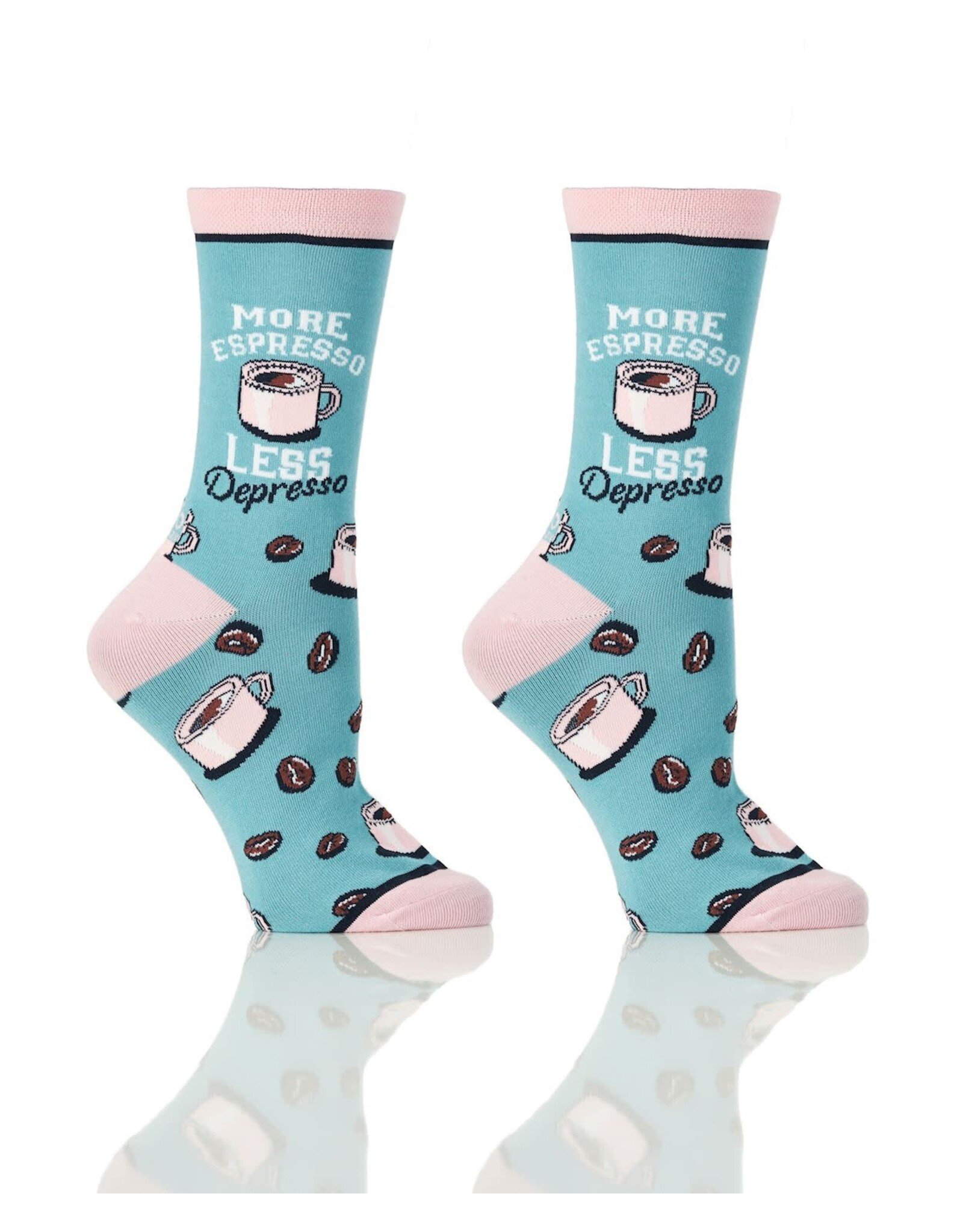 GiftCraft Women's Crew Socks, More Espresso Less Depresso