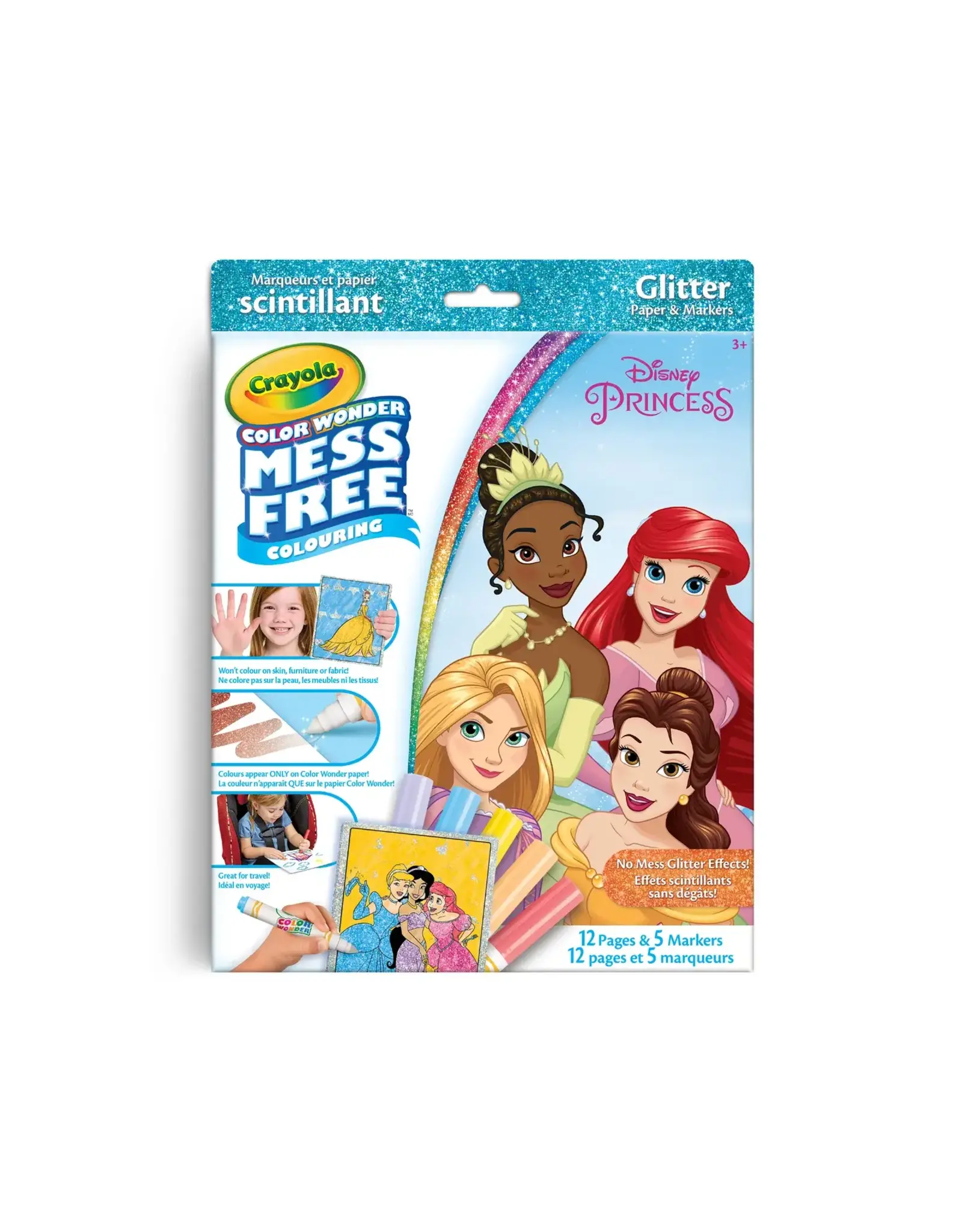 Crayola Crayola Color Wonder Mess-Free Glitter Paper & Markers Kit, Disney Princess