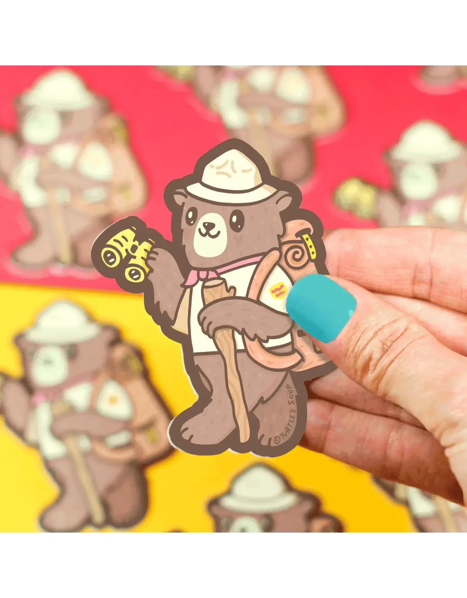 Turtle's Soup Backpacking Bear Vinyl Sticker