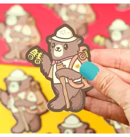 Turtle's Soup Backpacking Bear Vinyl Sticker