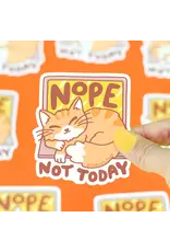 Turtle's Soup Nope Not Today Laptop Kitty Vinyl Sticker