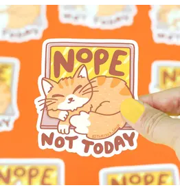 Turtle's Soup Nope Not Today Laptop Kitty Vinyl Sticker