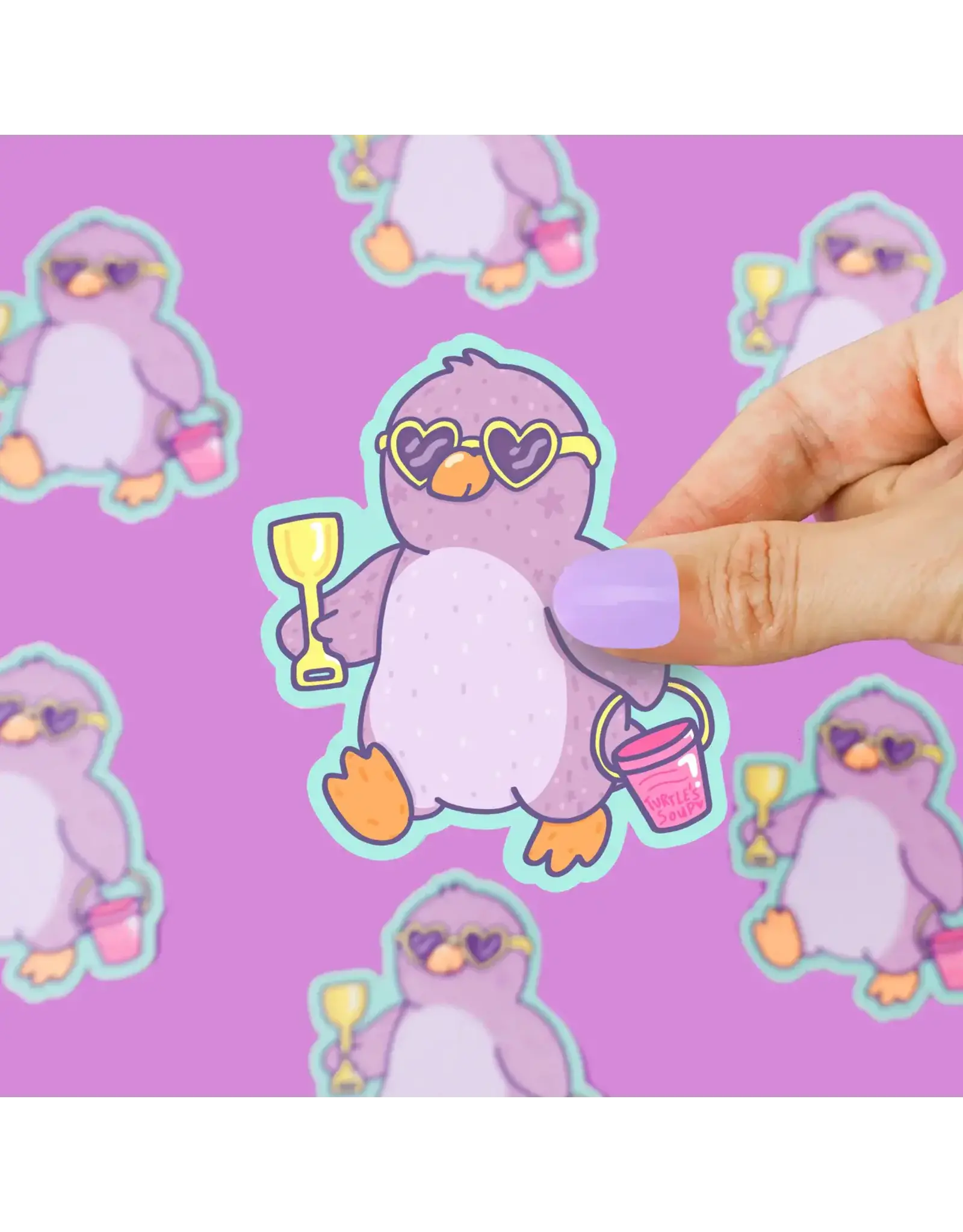 Turtle's Soup Penguin Beach Buddy Vinyl Sticker