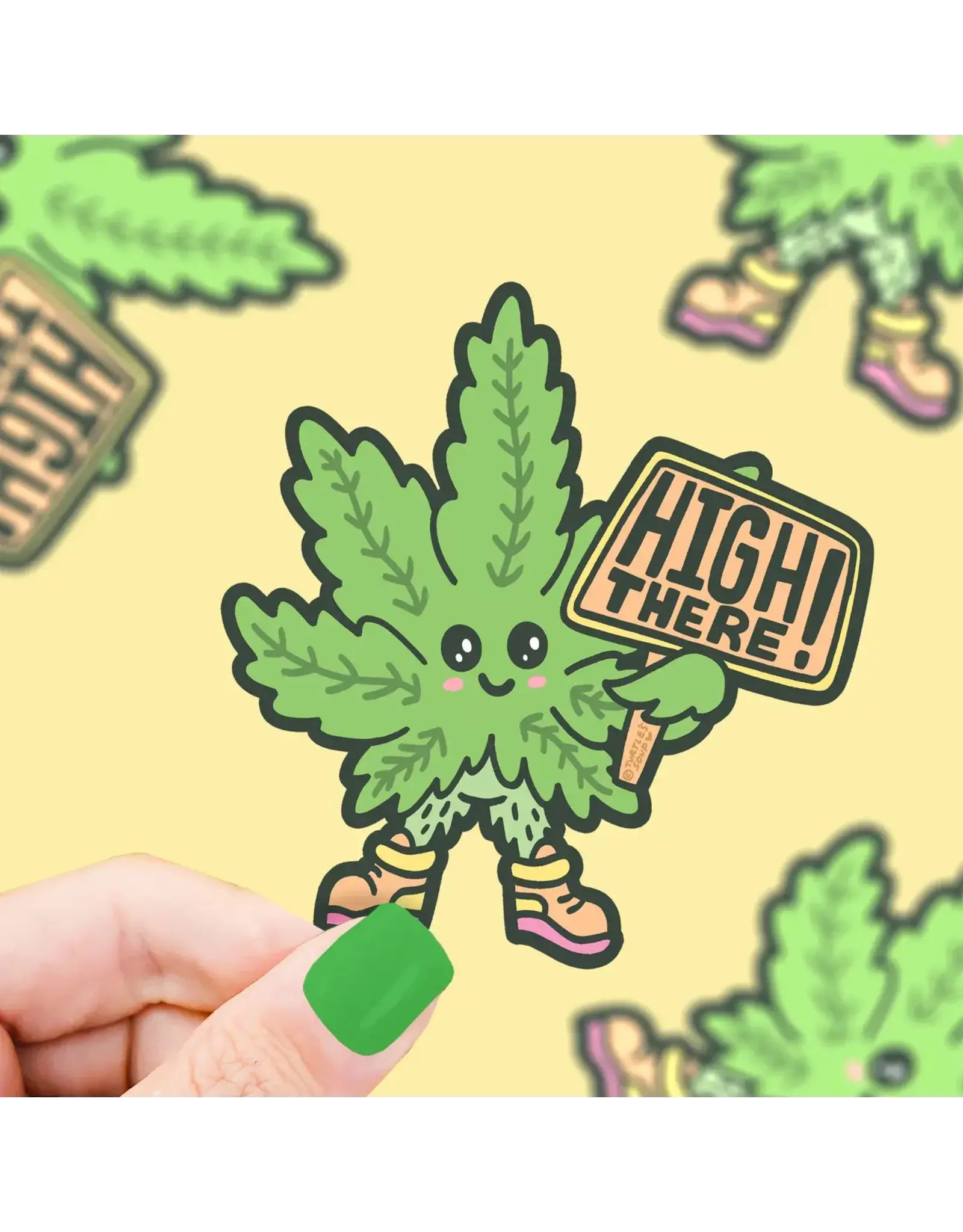 Turtle's Soup High There Cannabis Vinyl Sticker