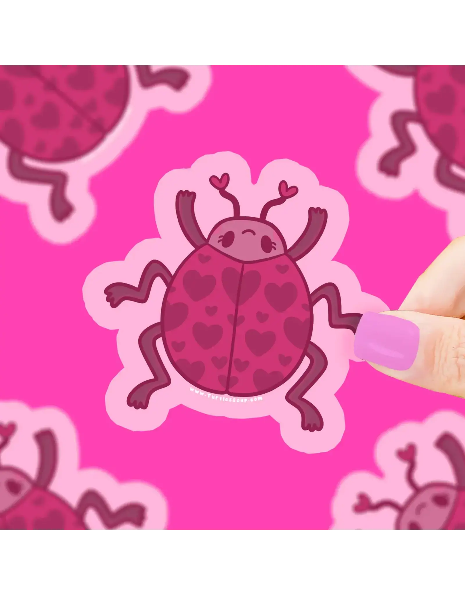 Turtle's Soup Lady Bug Love Valentines Vinyl Sticker