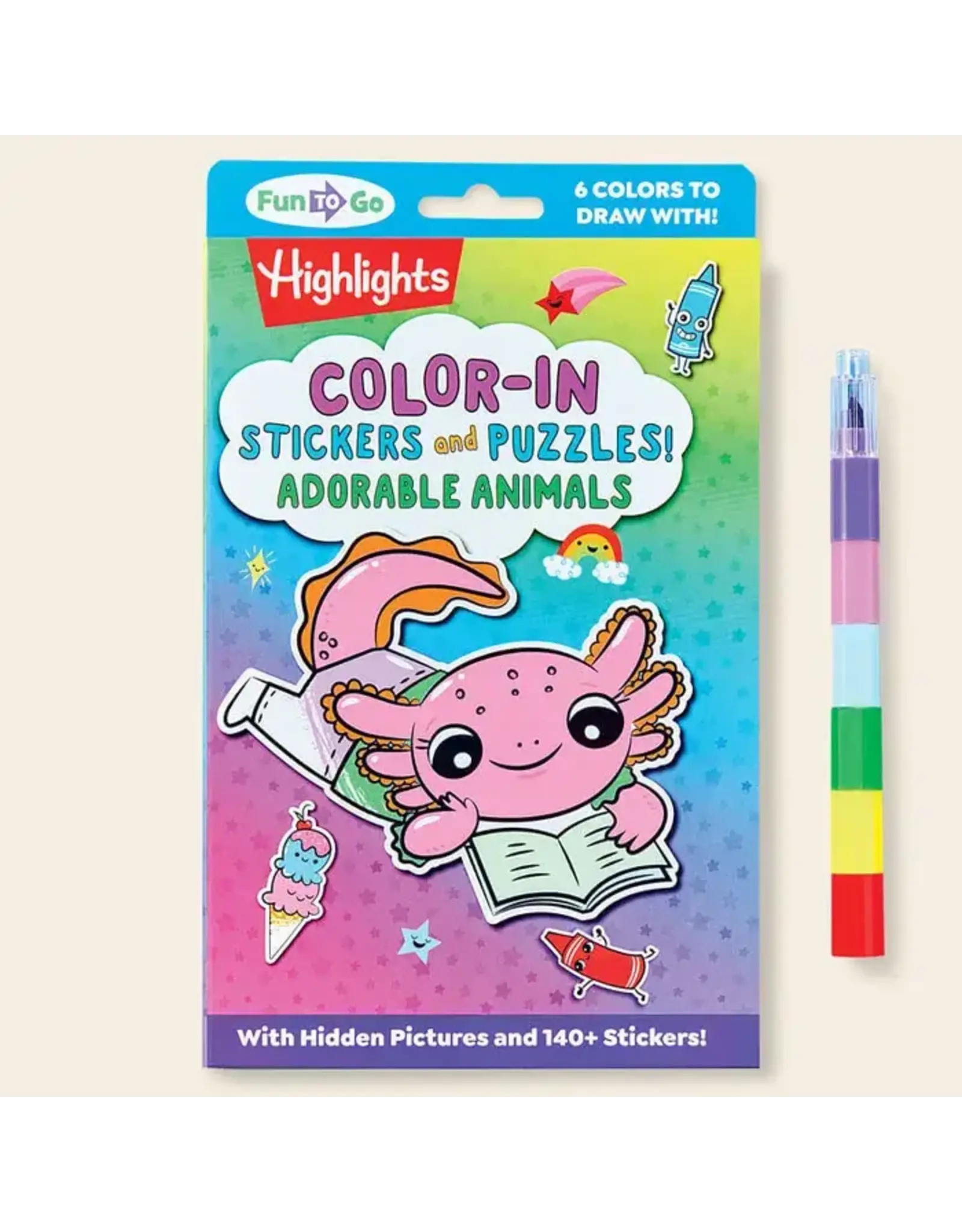 Highlights Highlights Color In Stickers and Puzzles! Adorable Animals