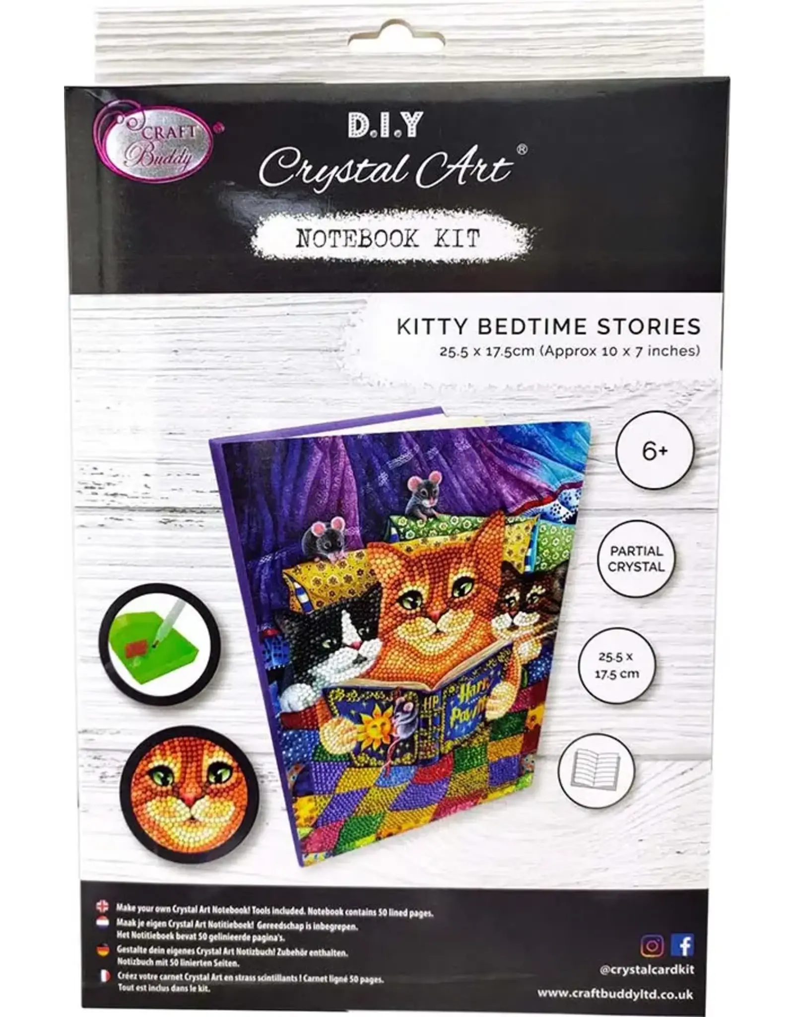 D.I.Y Crystal Art Kit Crystal Art Notebook Kit: Kitty Bedtime