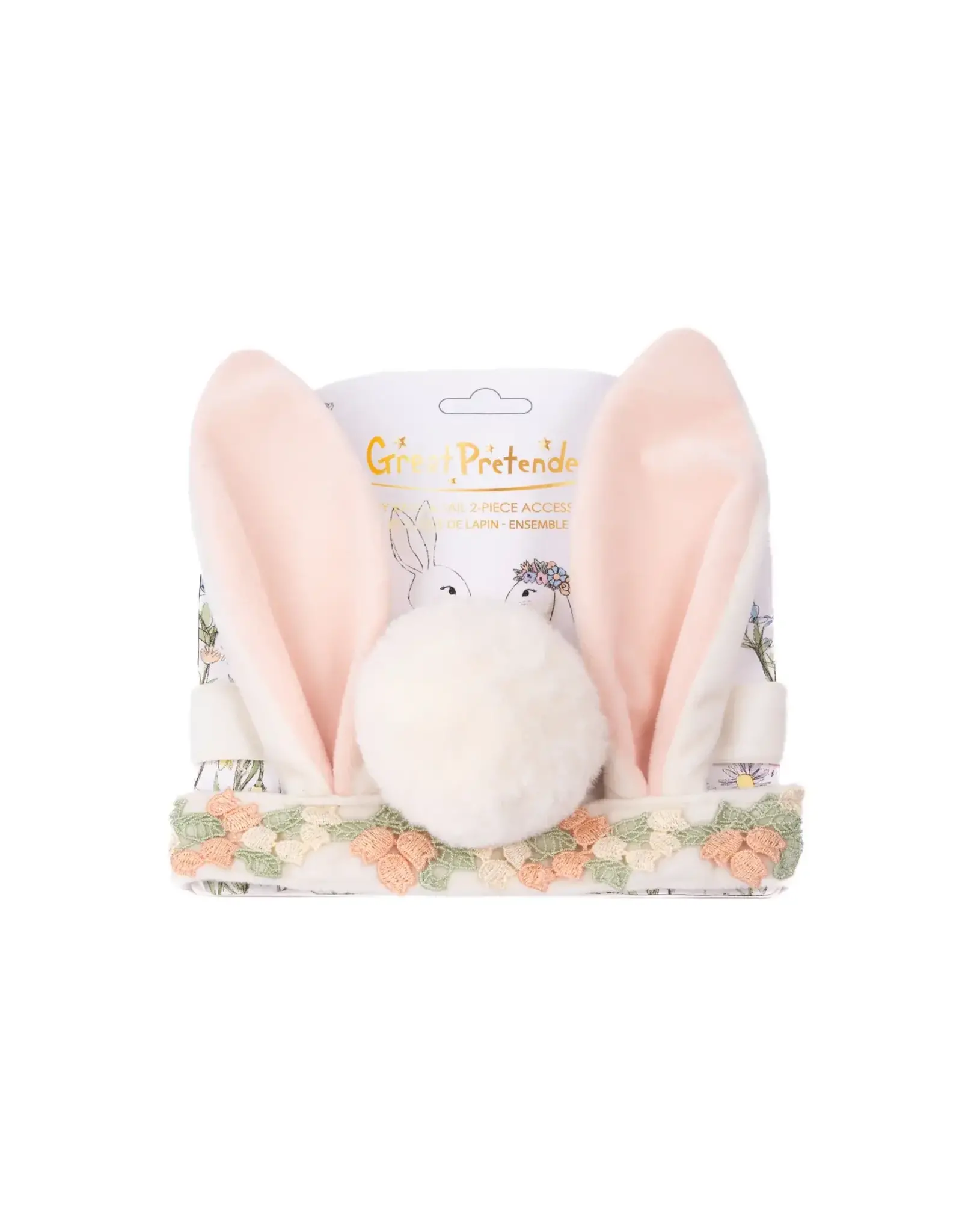 Great Pretenders Hippity Hop Bunny Ears and Tail Accessory Set