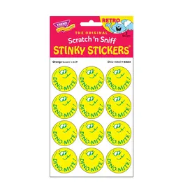 Trend Enterprise Dino-Mite! Orange Retro Scratch 'n Sniff Stinky Stickers