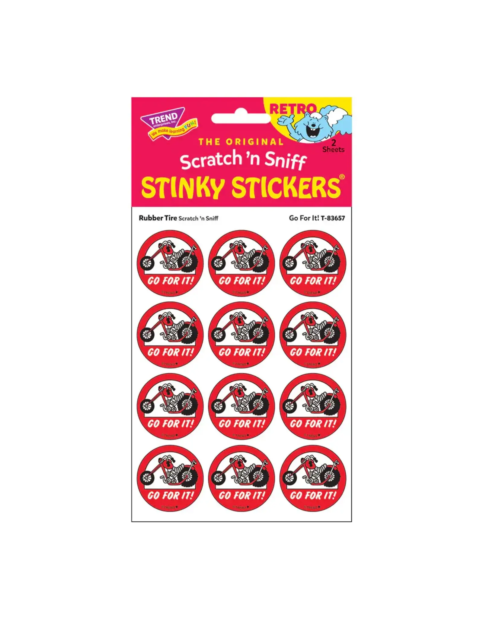 Trend Enterprise Go For It! Rubber Tire Retro Scratch 'n Sniff Stinky Stickers