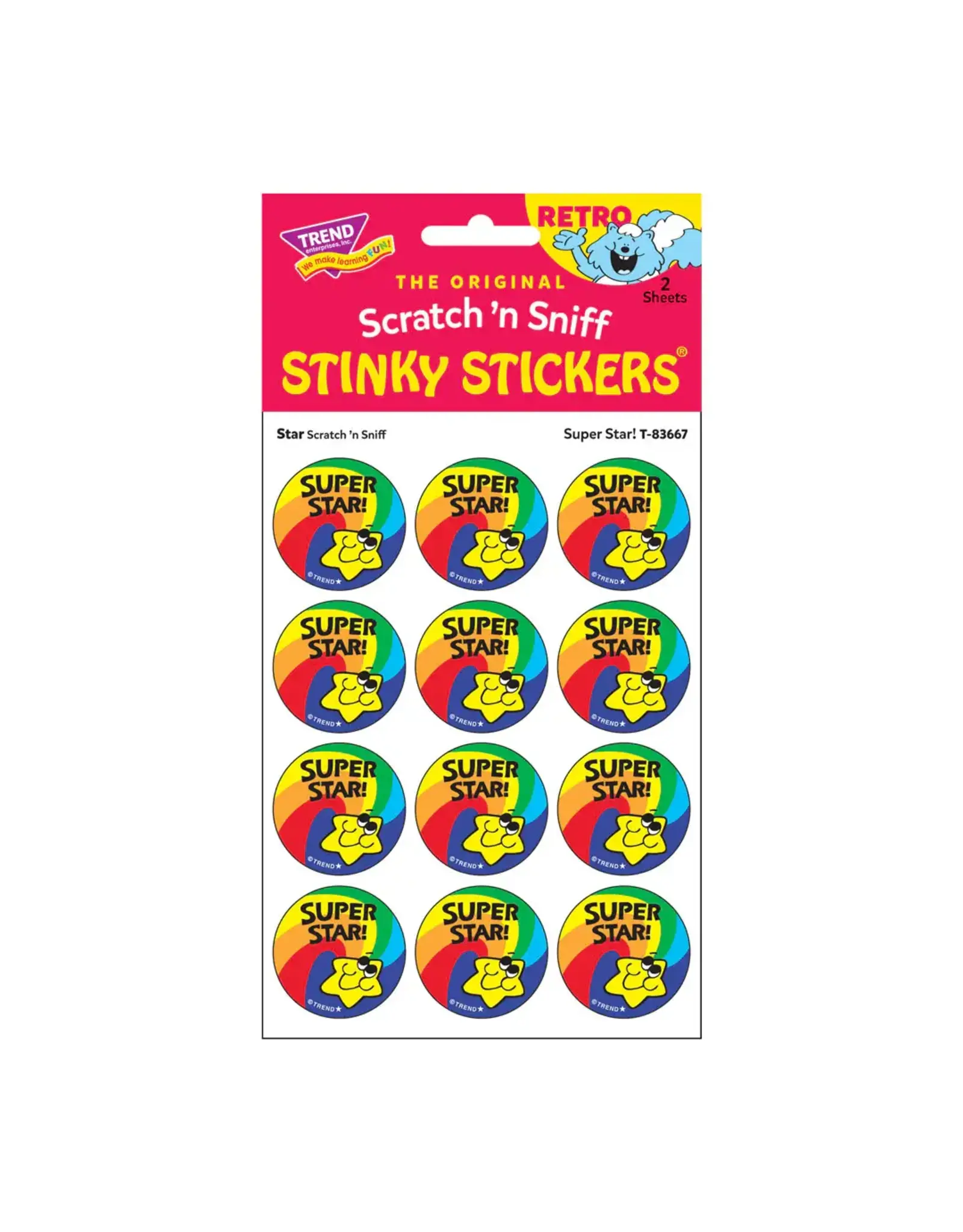 Trend Enterprise Super Star! Star Retro Scratch 'n Sniff Stinky Stickers