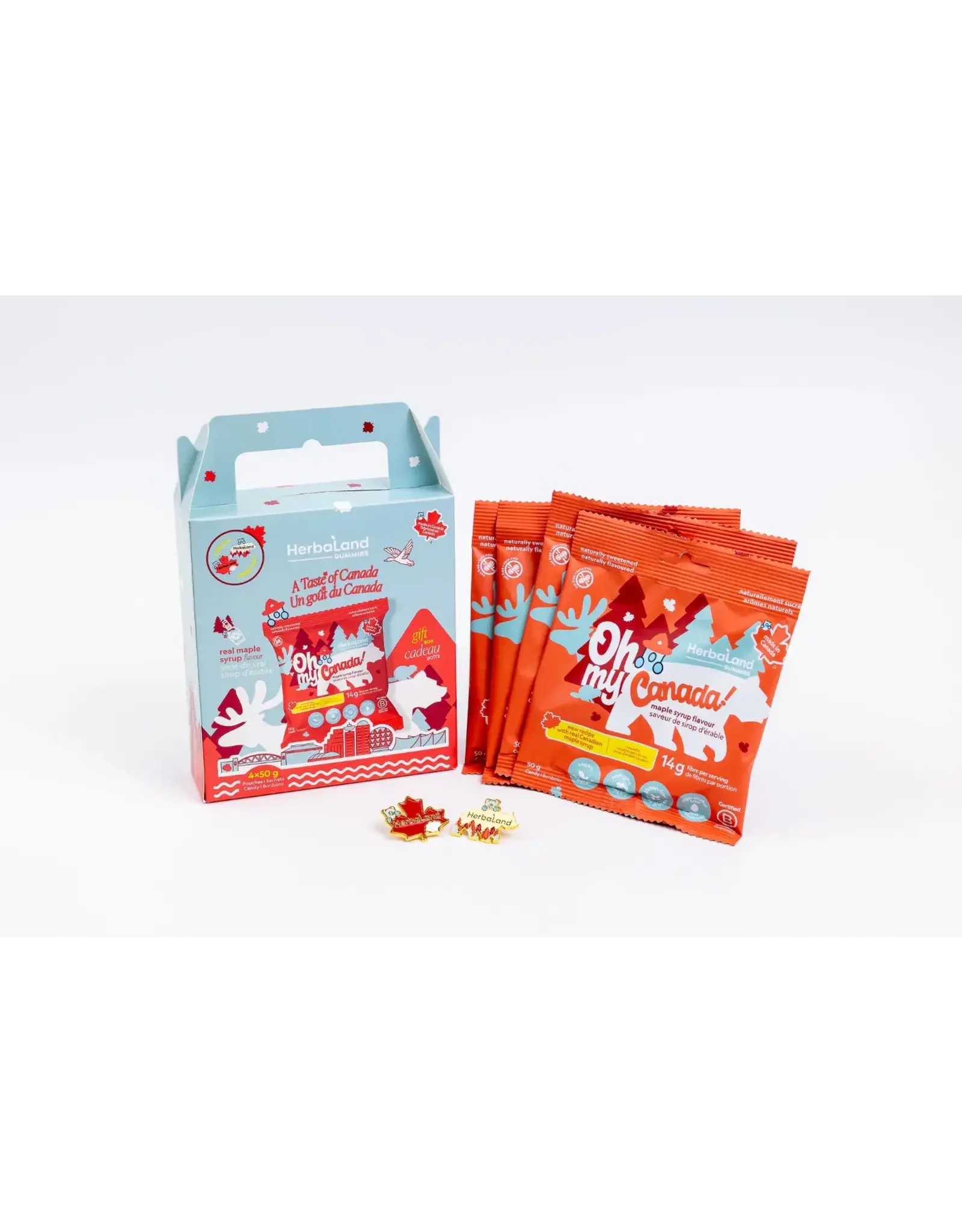 Souvenir Gift Box Oh My Canada! - Real Maple 4x50g & 4 Pins