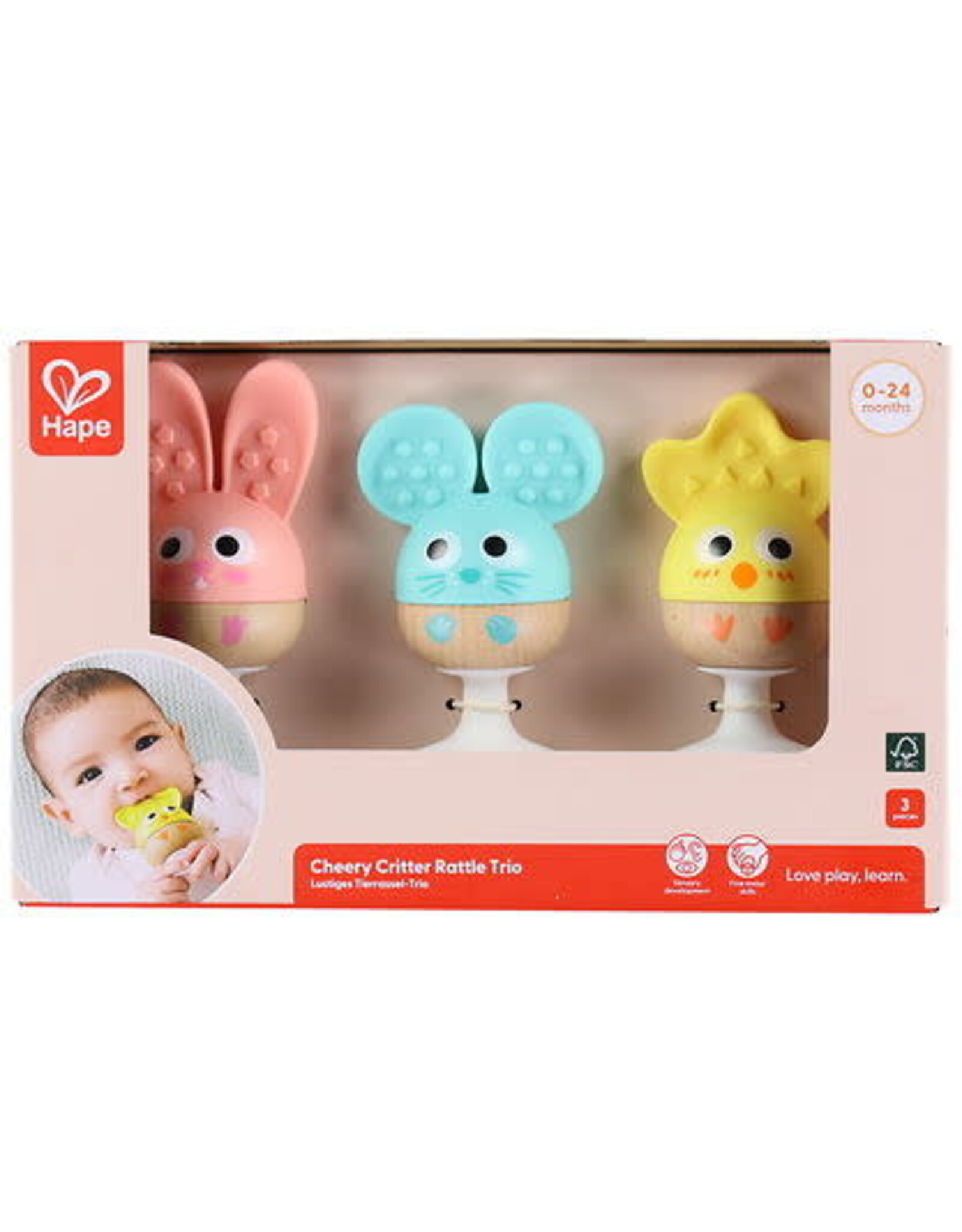 Hape Hape Cheery Critter Rattle Trio