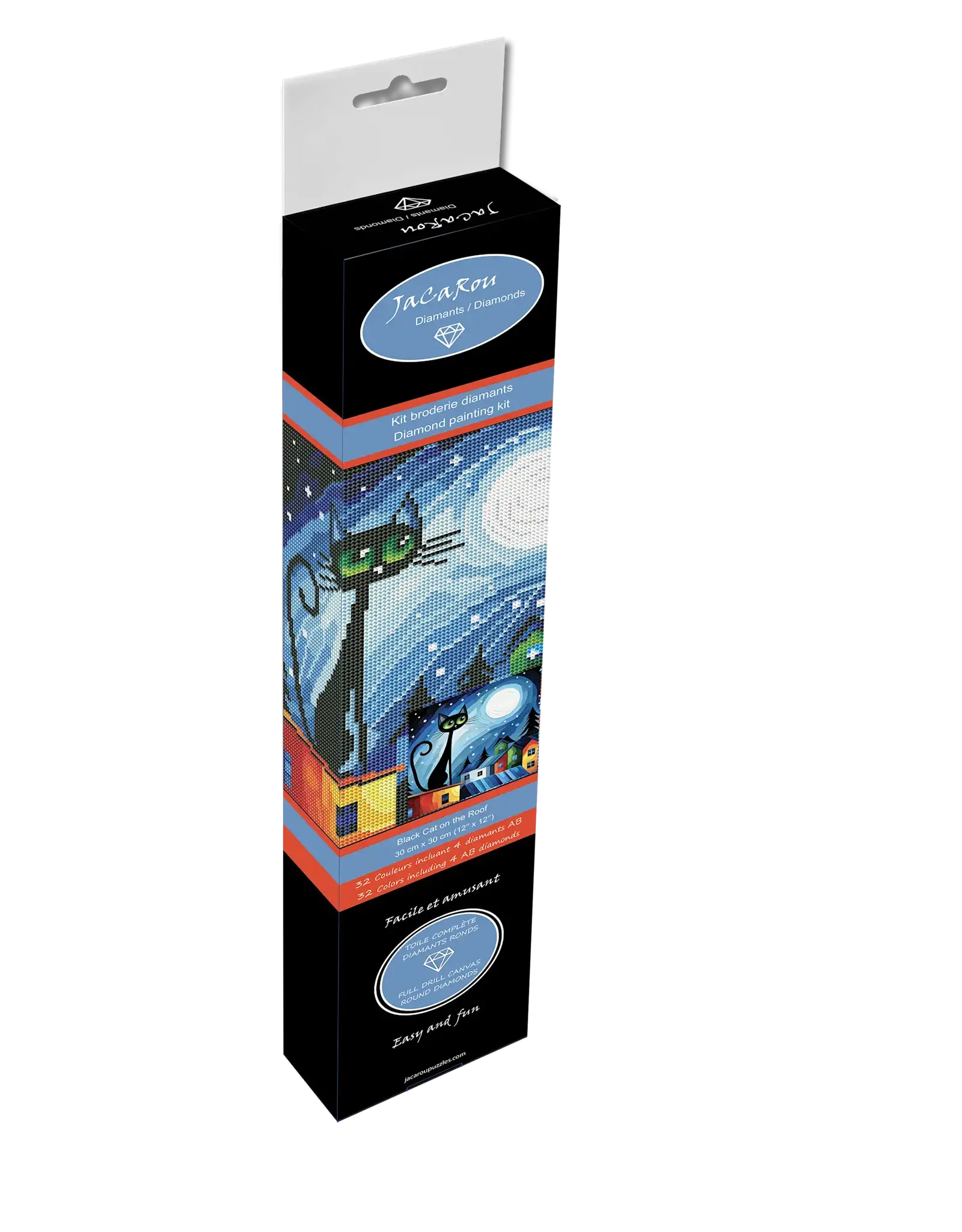 JaCaRou Puzzles Diamond Painting - Black Cat on the Roof