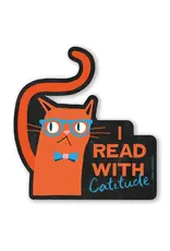 I Read With Catitude Sticker
