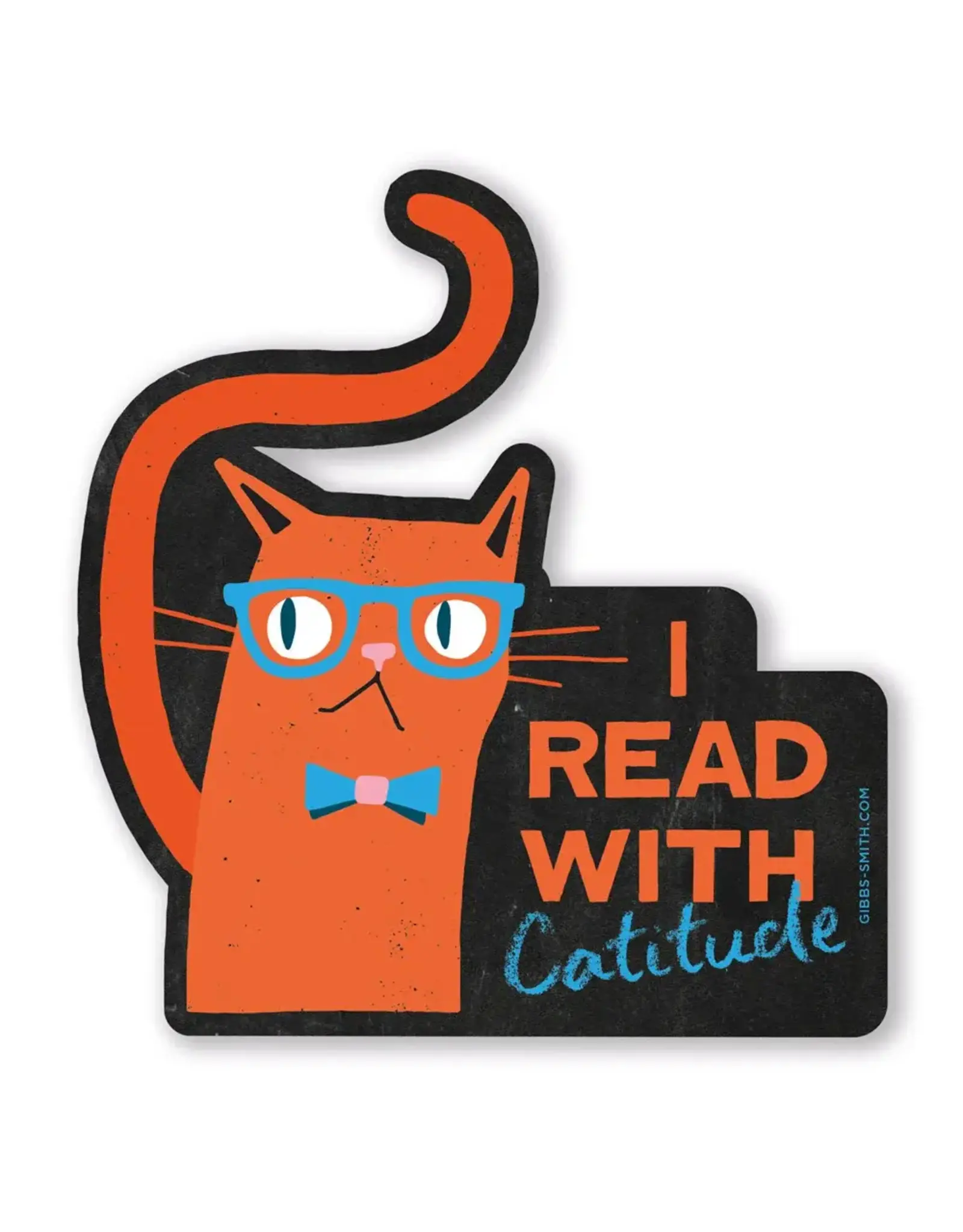 I Read With Catitude Sticker