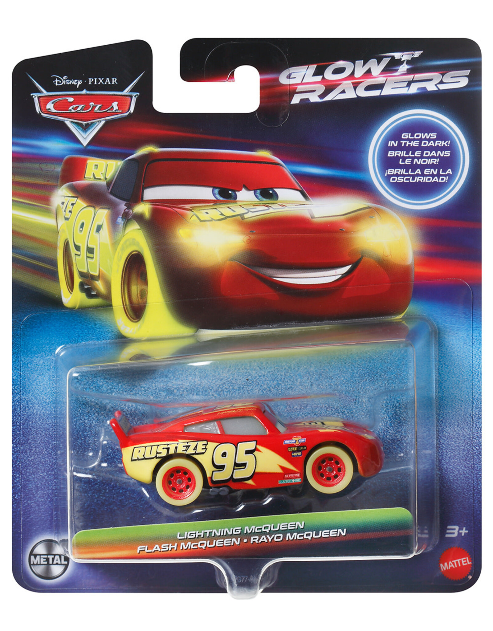 Mattel Cars Glow in the Dark Racers Vehicle - Lightning McQueen