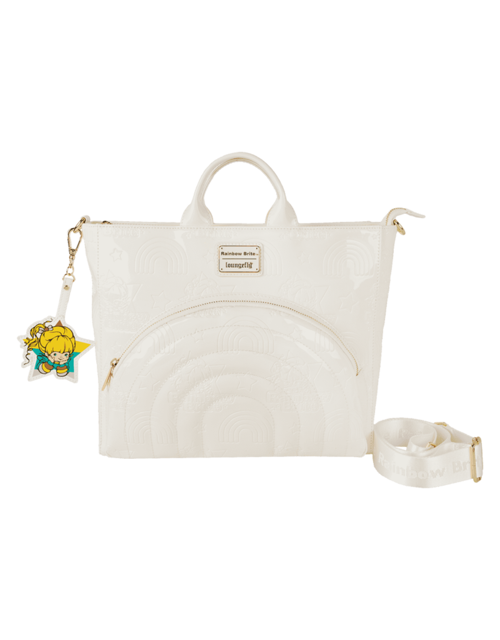 Loungefly Rainbow Brite Iridescent Convertible Backpack & Tote Crossbody Bag
