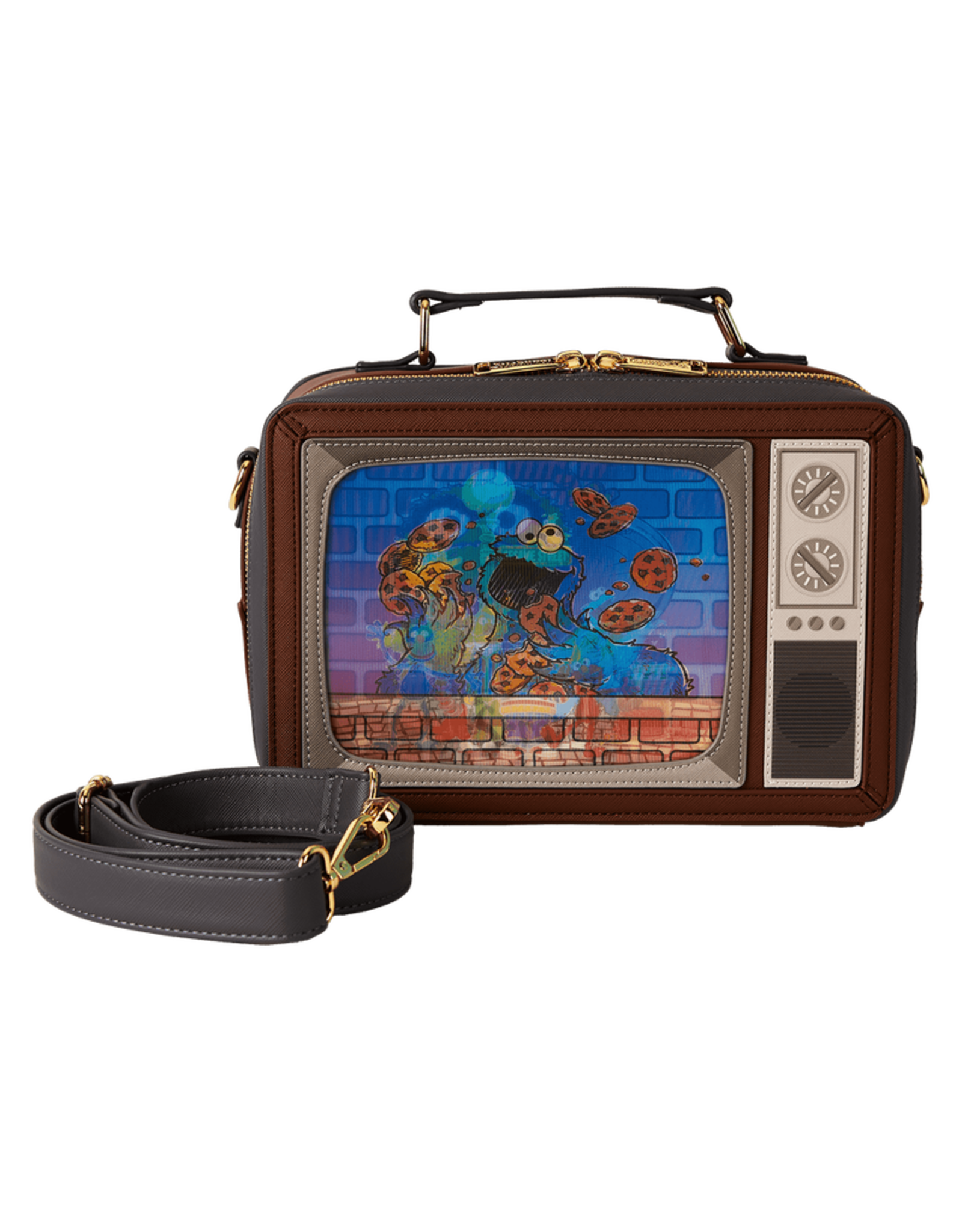 Loungefly Sesame Street Lenticular Retro TV Triple Lenticular Crossbody Bag