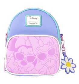 Loungefly Daisy Duck 85th Anniversary Daisy Duck & Minnie Mouse Convertible Mini Backpack & Crossbody Bag