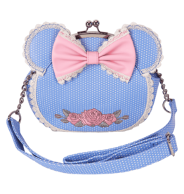 Loungefly Minnie Mouse Floral and Lace Kisslock Crossbody Bag