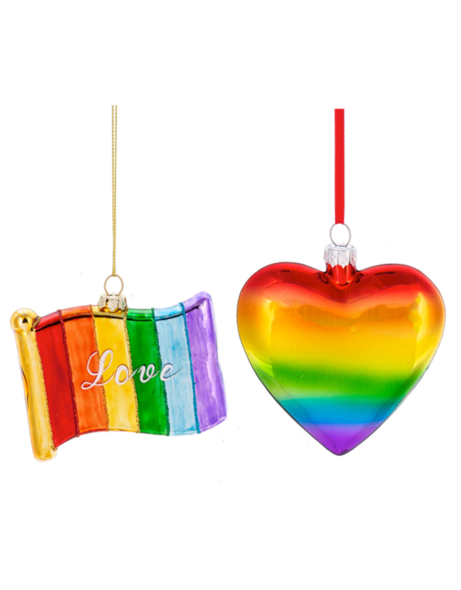 Ganz Heart & Flag Pride Ornaments