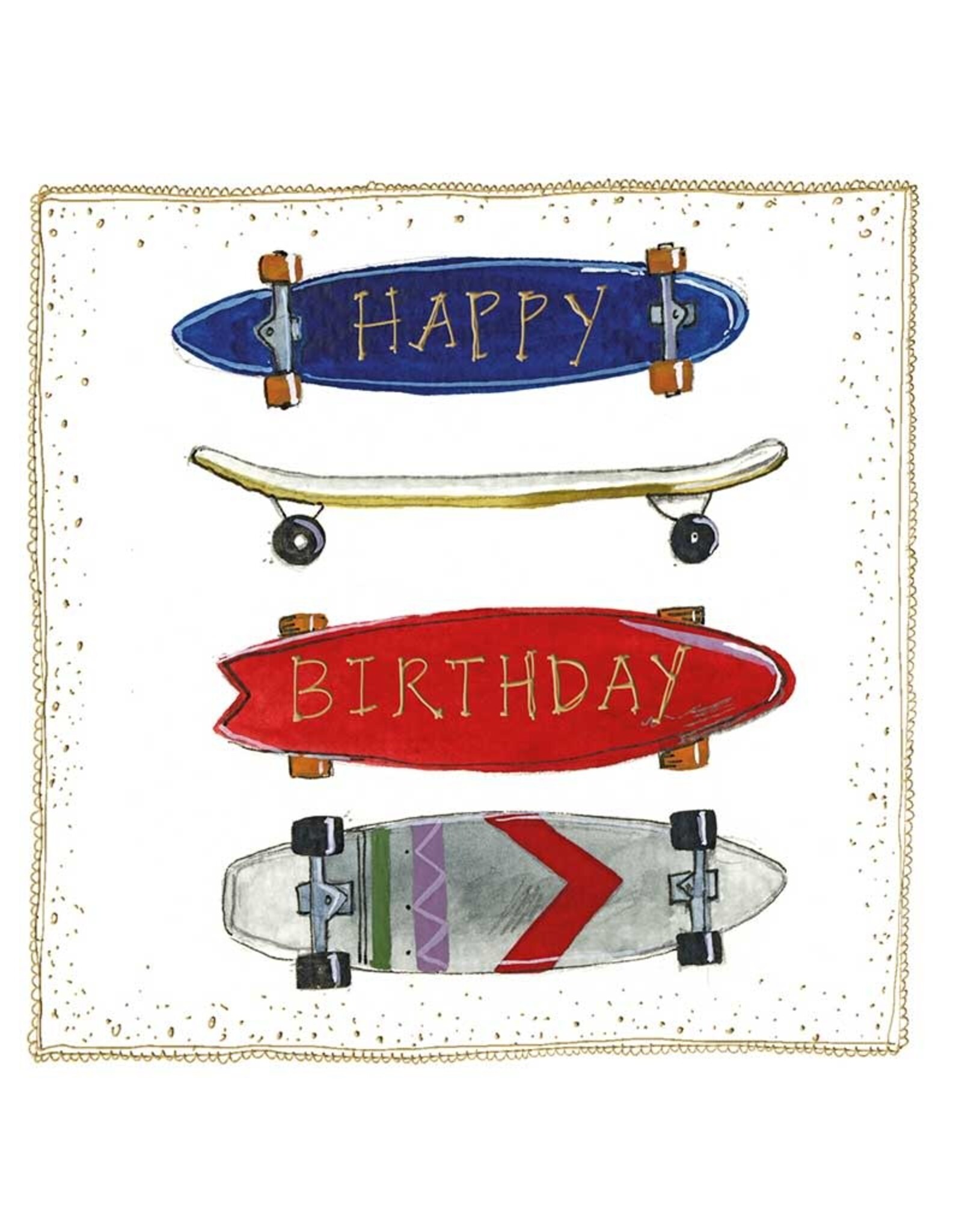 Alex Clark Art Skateboards Birthday Card