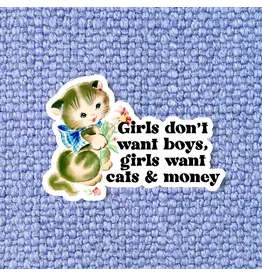 Radical Buttons Trendy Feminist Funny Cat Sticker