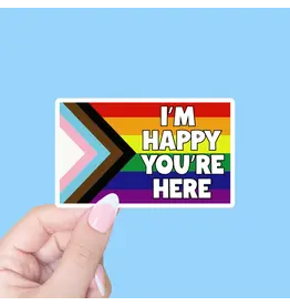 Radical Buttons I'm Happy You're Here Pride Sticker