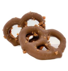 anDea Chocolate Gourmet Milk Chocolate Toffee Pretzels 3 Ring