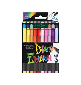 Faber Castell Felt Tip Brush Pen Black Edition 20ct Box