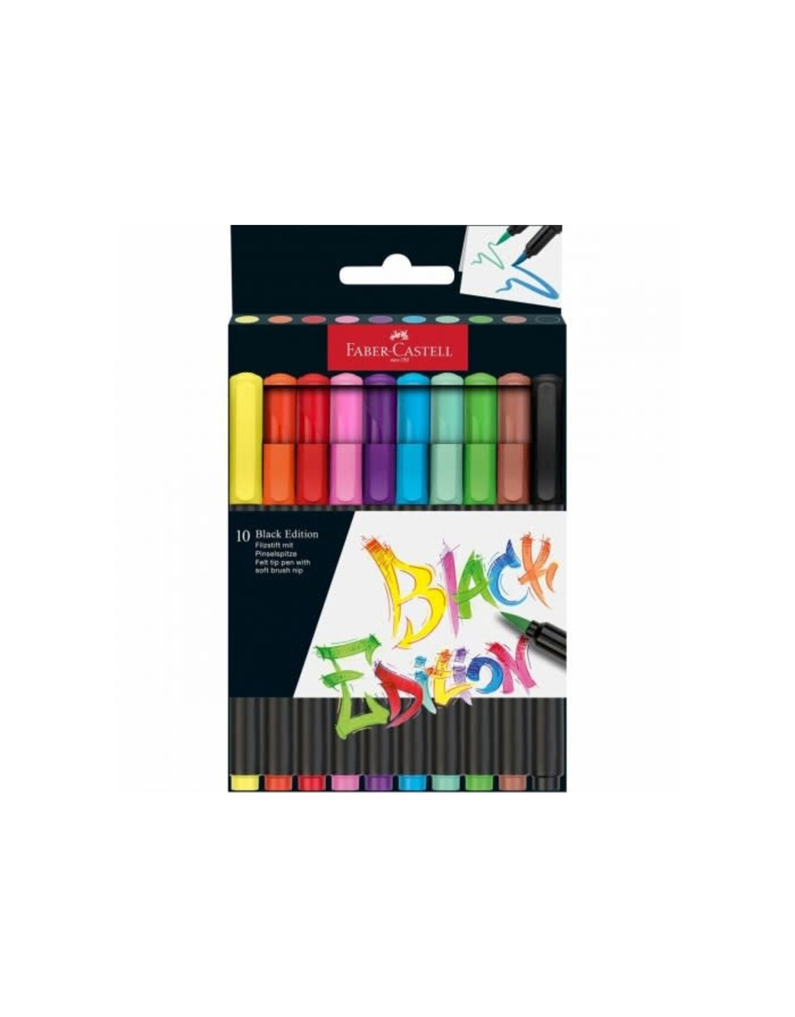 Faber Castell Felt Tip Brush Pen Black Edition 10ct Box