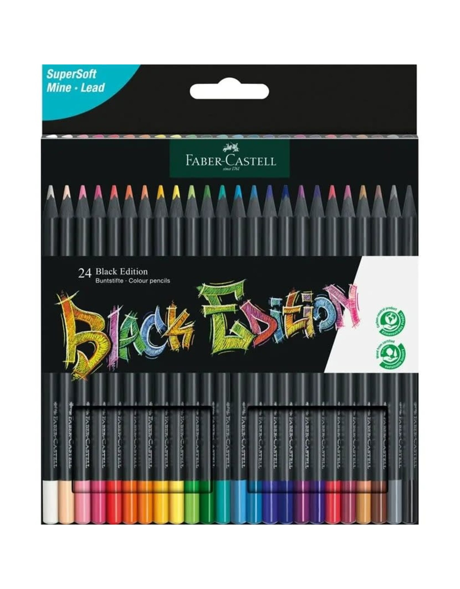 Faber Castell Color Pencils Black Edition 24ct Box