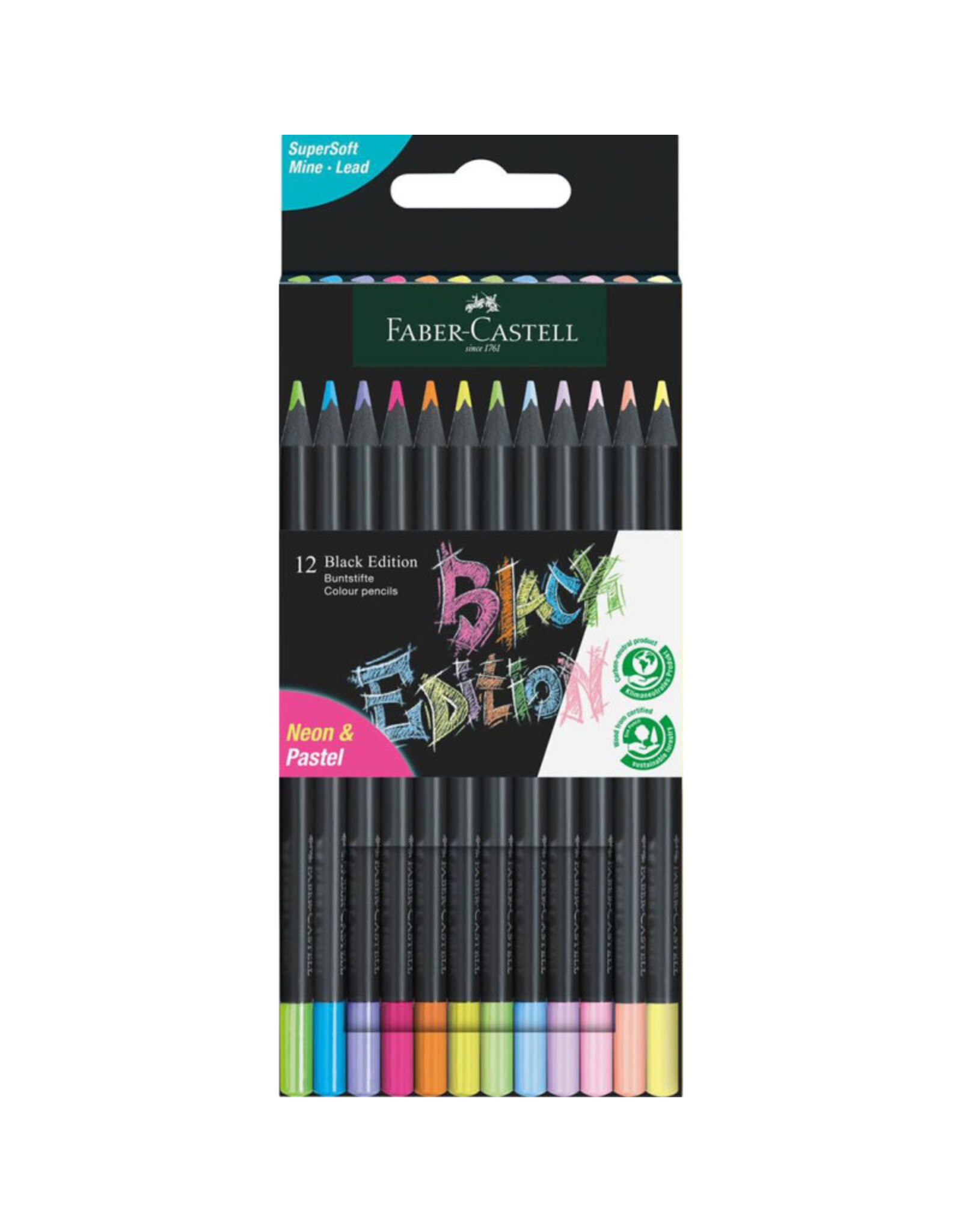Faber Castell Color Pencils Black Edition Neon + Pastel