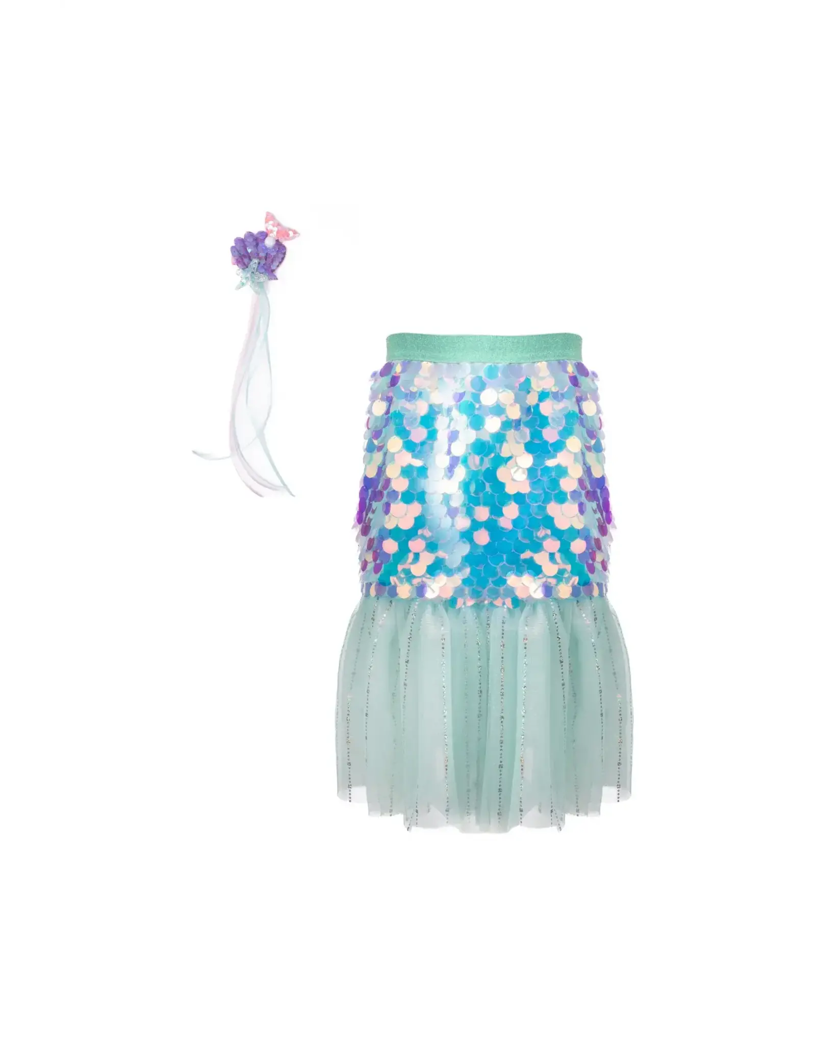 Great Pretenders Bling Bling Mermaid Skirt & Hairclip Set Mint, Size 4-6