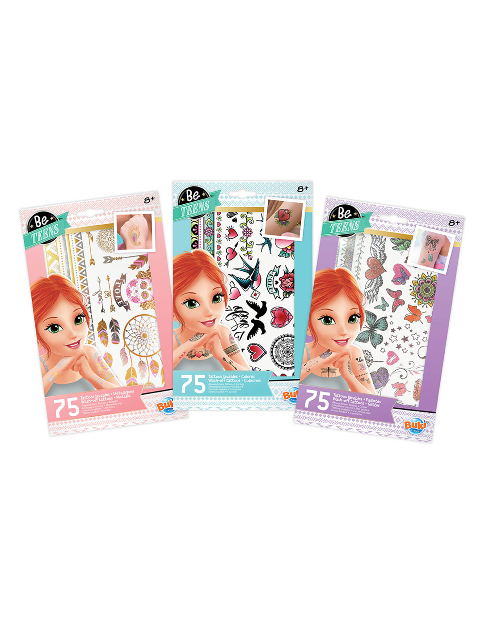 Buki Be Teens - 75 Washable Tattoos Assorted