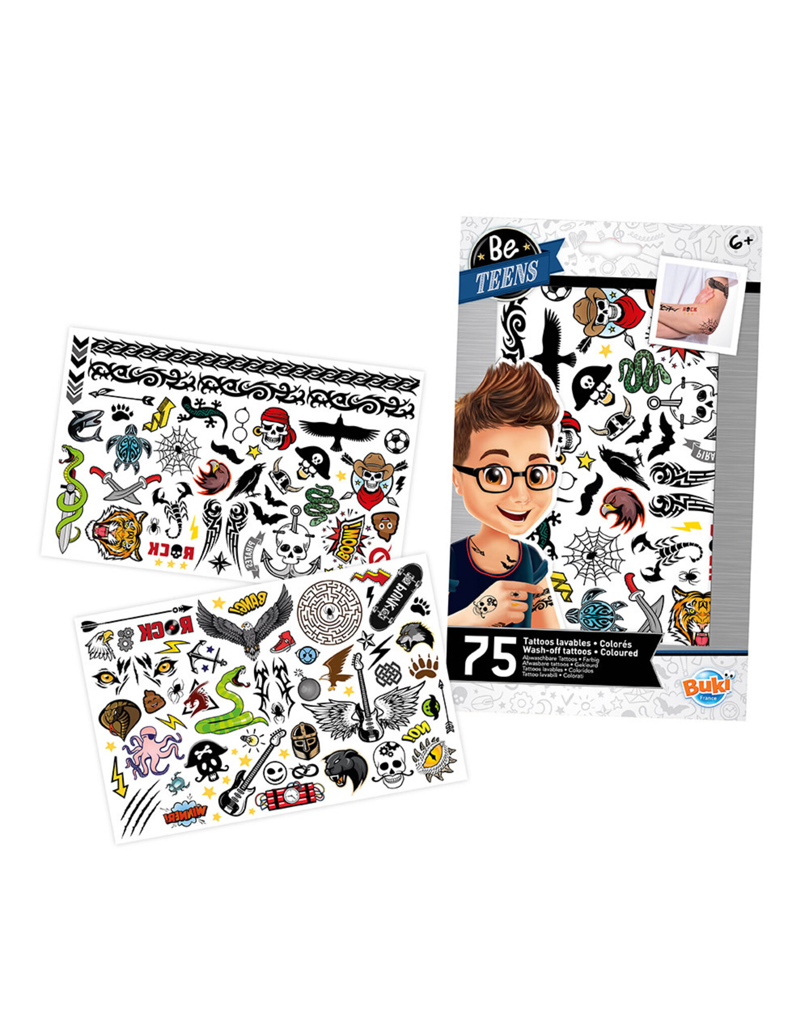 Buki Be Teens- 75 Washable Tattoos
