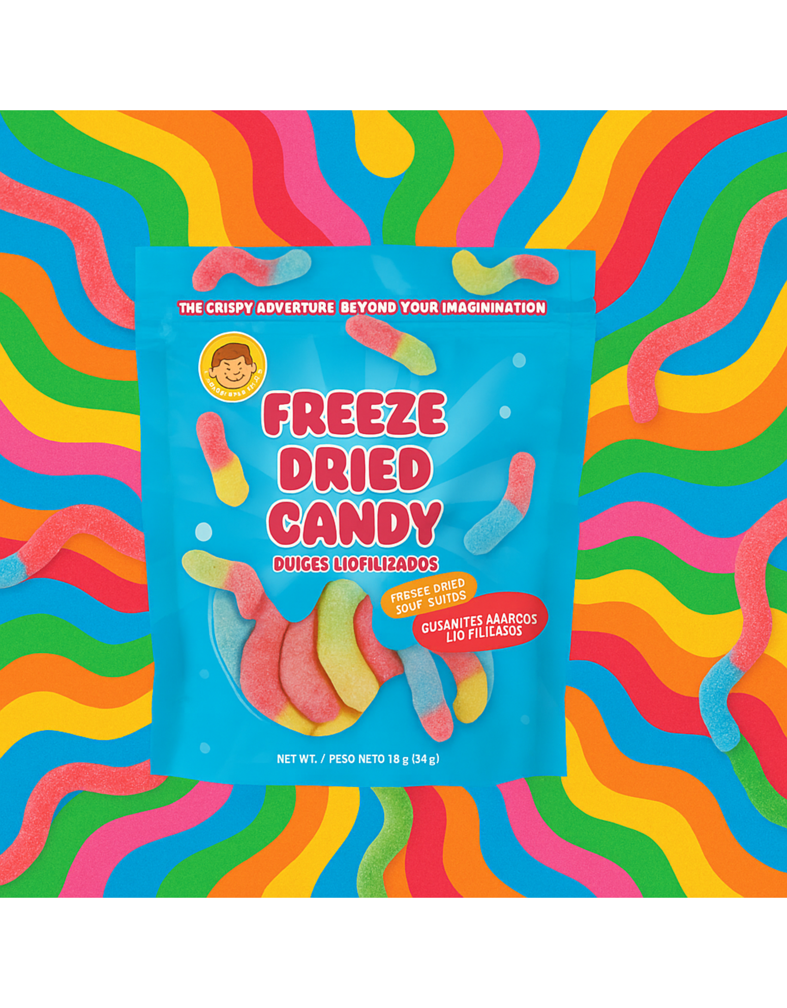 Freeze Dried Sour Worms 56g