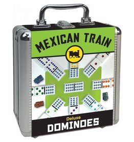 University Games Dominoes - Mexican Train - Double 12 Color Deluxe with Case