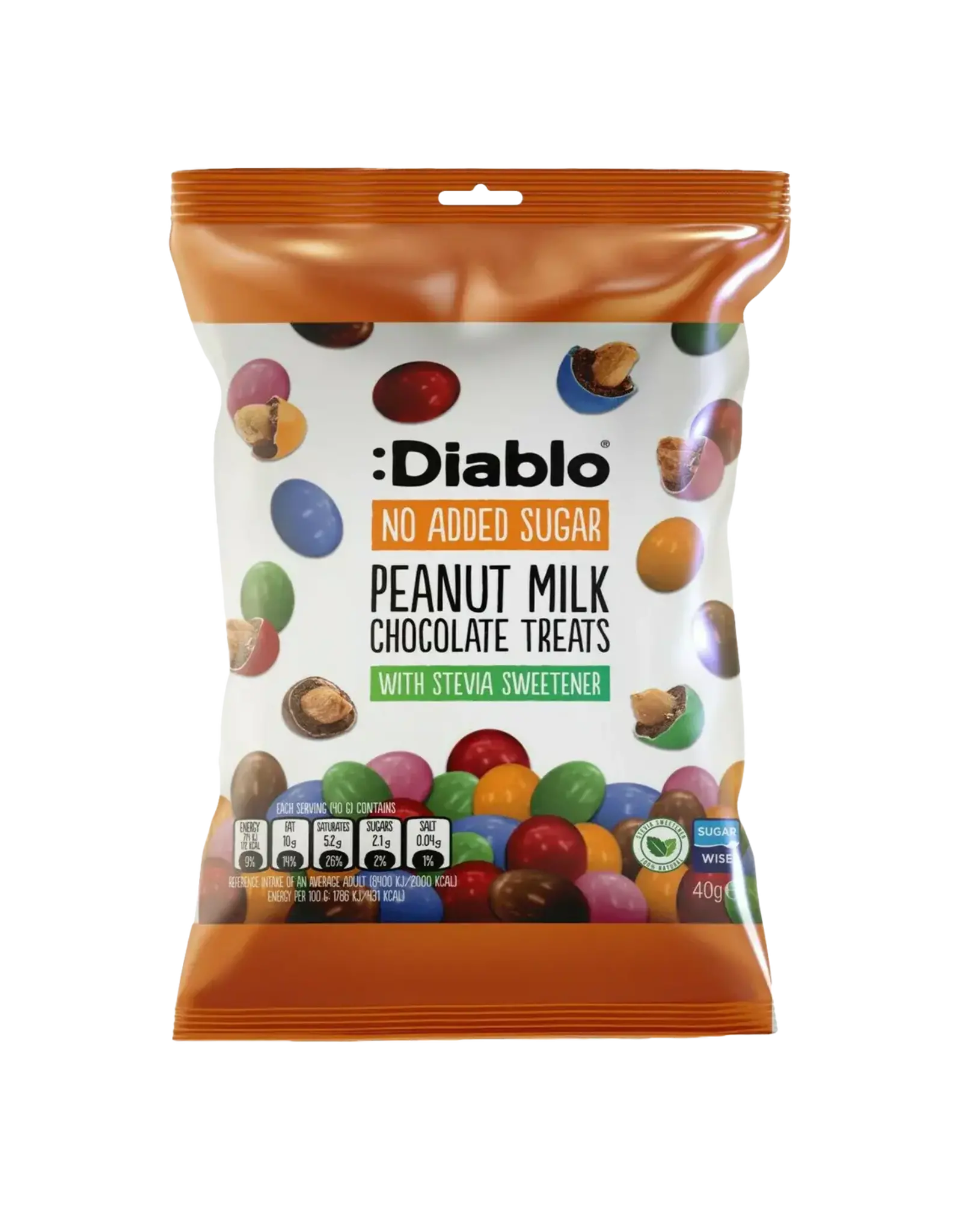 Diablo Diablo No Sugar Added Peanut Milk Chocolate Treats (British)