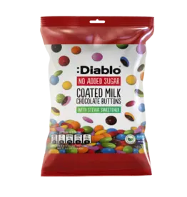 Diablo Diablo No Sugar Added Sugar Coated Milk Chocolate Buttons (British)