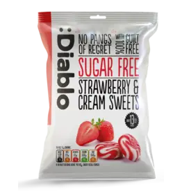 Diablo Diablo No Sugar Added Sweets - Strawberry & Cream (British)