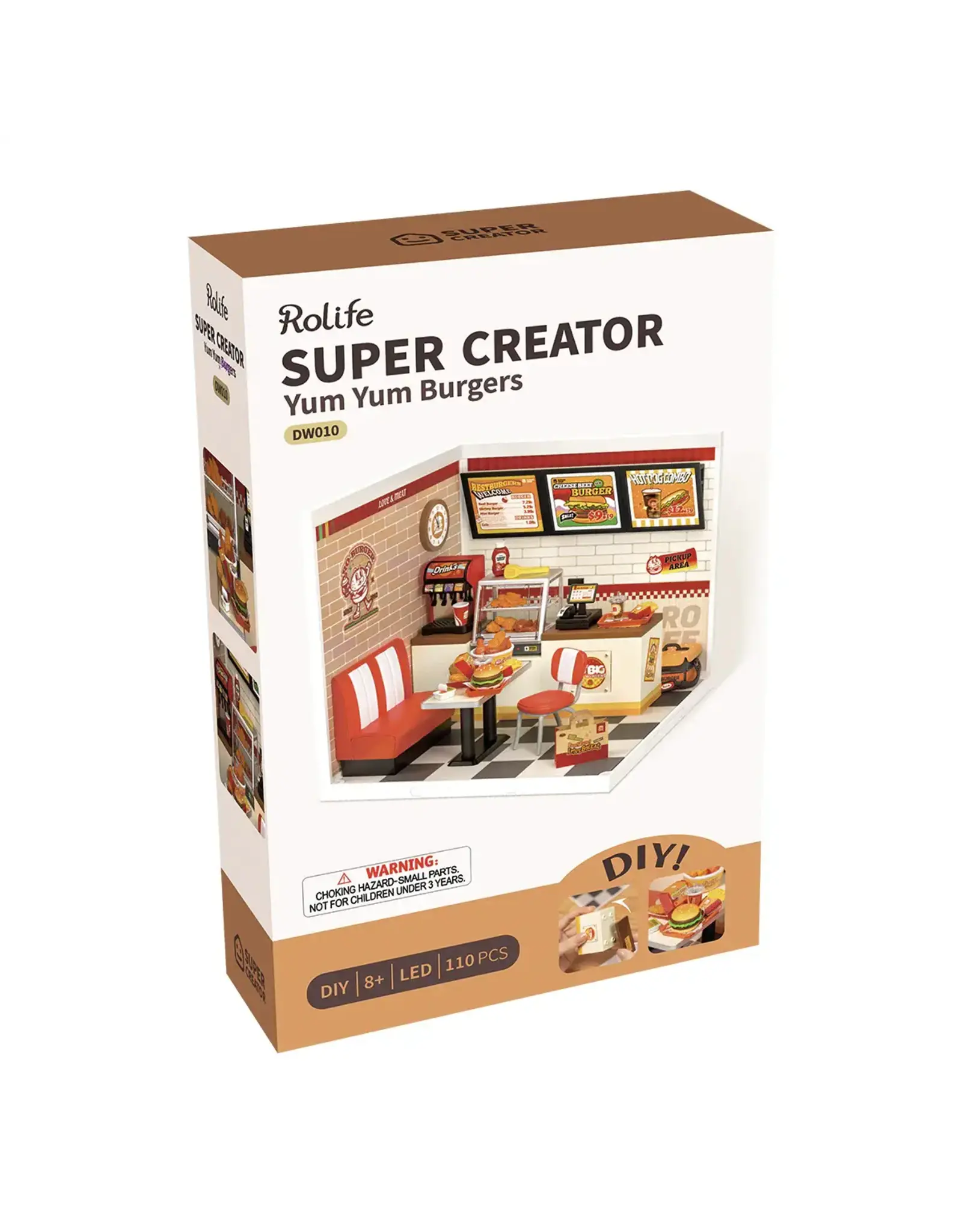 Robotime DIY Super Creator Miniature House - Yum Yum Burgers