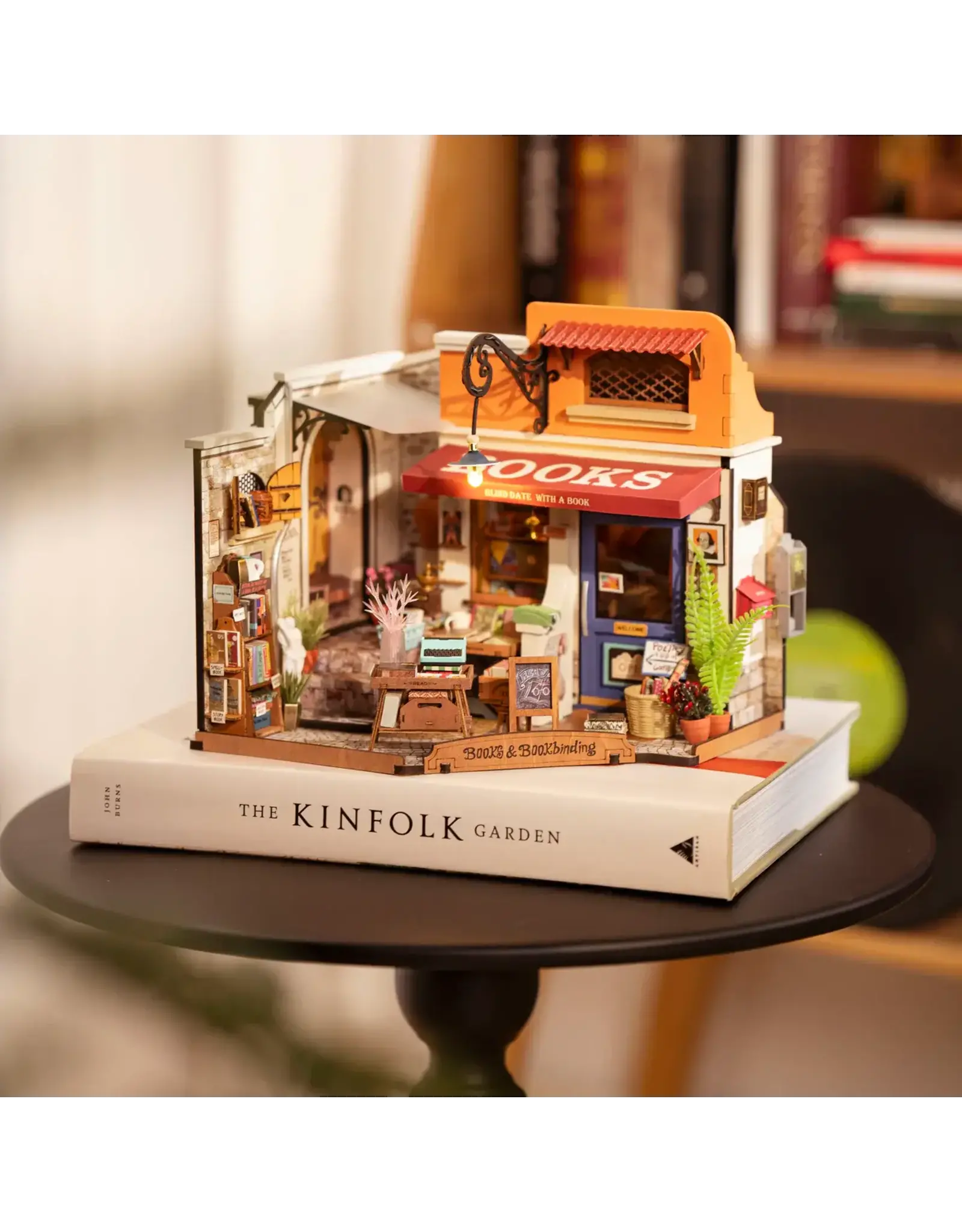 Robotime DIY Dollhouse Miniatures Kit - Corner Bookstore