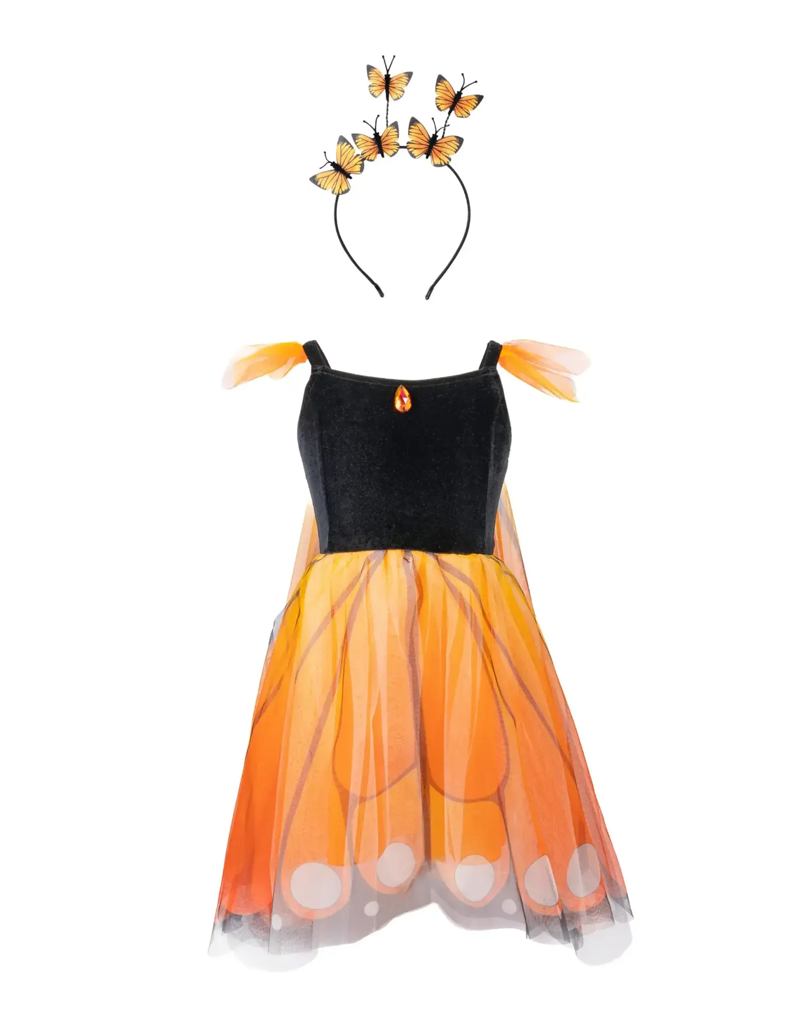 Great Pretenders Monarch Butterfly Twirl Dress with Wings & Headband, Size 3/4